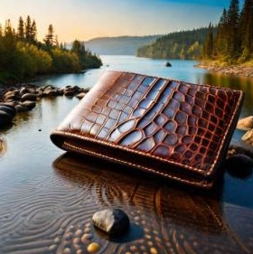 L-Fold Leather Wallet showing its unique design