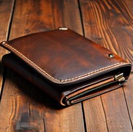 Person holding a slim wallet